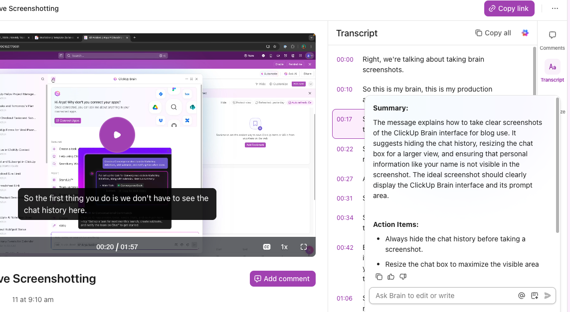 ClickUp에서의 트랜스크립션_Trint 대안